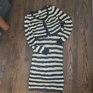 Freshman 1996 Black and Off White Knit Set